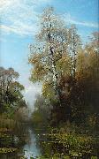 Mauritz Lindstrom Lake Scene in Autumn oil painting reproduction